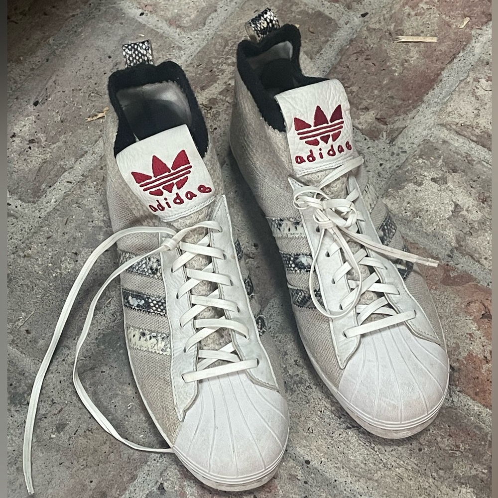 United Arrows + Adidas "Ultrastar" White High Top Sneakers, Sz 10.5